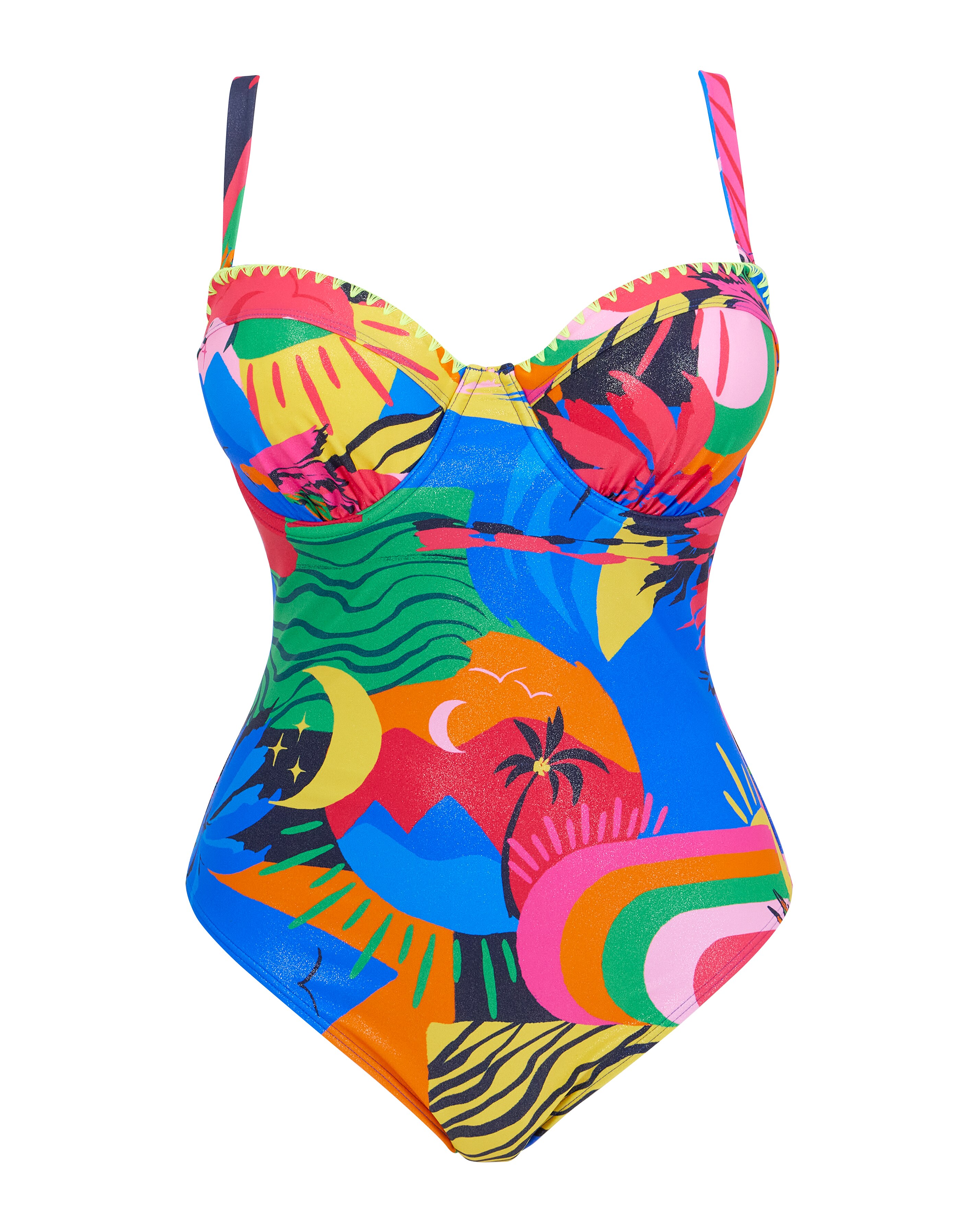 Underwired Bandeau Swimsuit With Detachable Straps