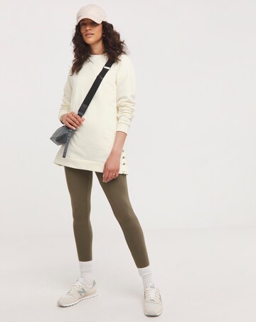 Crew Neck Popper Side Longline Sweatshirt