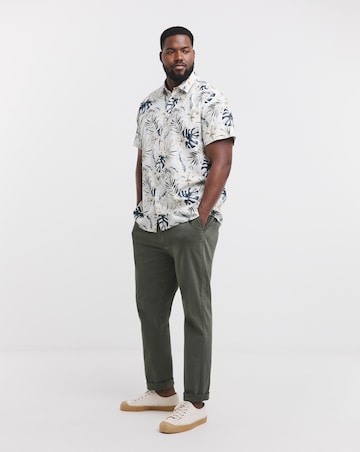 Jack & Jones Hawaii Print Shirt - White/Blue