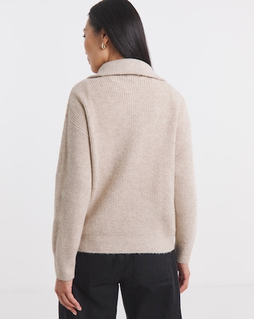 Oatmeal Half Zip Jumper