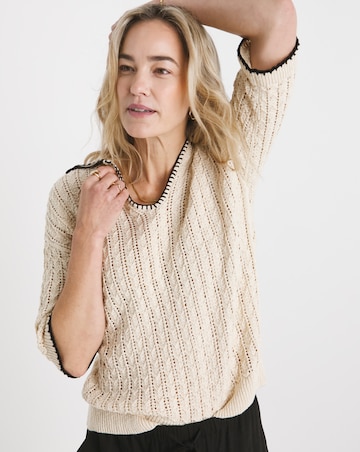 Crochet Short Sleeve Collar Jumper