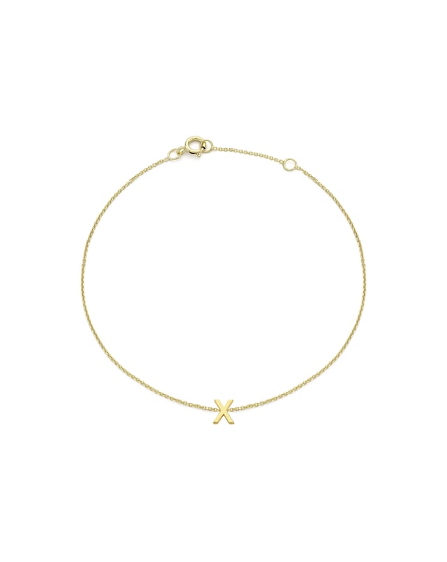 9 Carat Gold A-Z Initial Bracelet