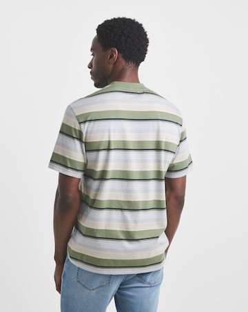 Union Yarn Dyed Stripe T-Shirt -Khaki
