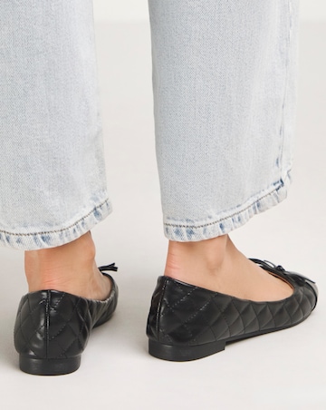 Paris Quilted Toe Cap Ballerina - Extra Wide Fit (EEE)