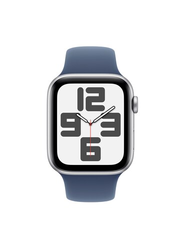 Apple Watch SE GPS 44mm Silver Aluminium Case with Denim Sport Band - M/L