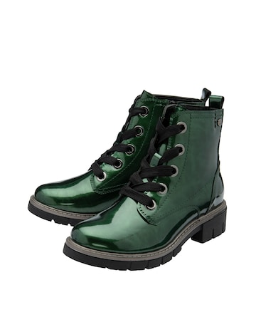Lotus JoJo Patent Lace Up Chunky Boot Standard Fit