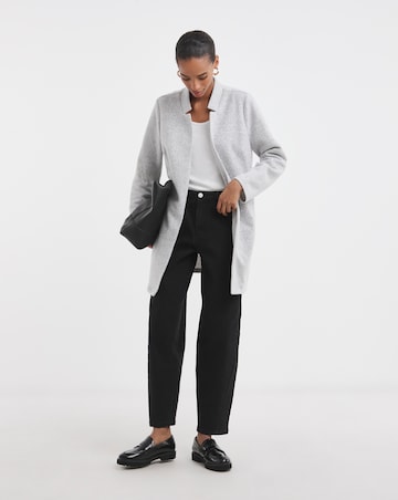 Grey Marl Notch Neck Coatigan