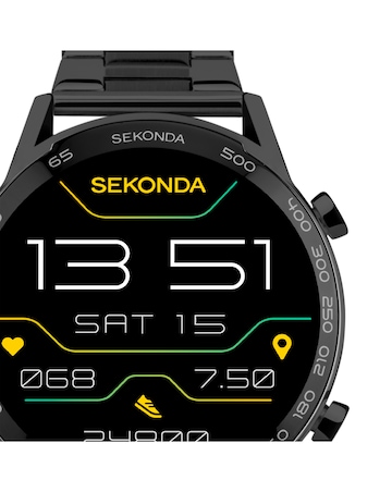 Sekonda Active Plus Smart Watch - Black Alloy Case & Stainless Steel Bracelet