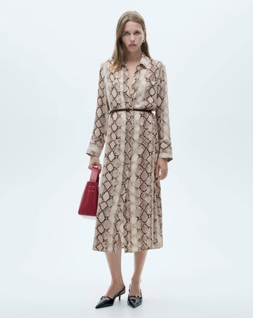 Mango Serpi Snake Primt Midi Dress