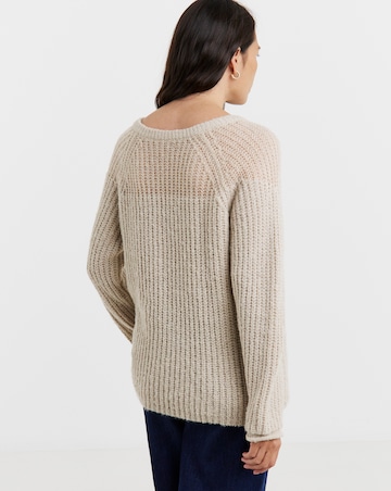 Semi Sheer Slash Neck Jumper