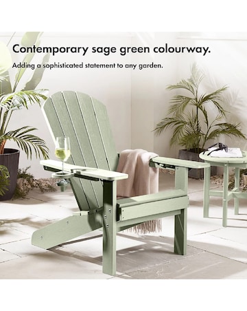 VonHaus Westport Green Adirondack Wooden Garden Lounge Chair