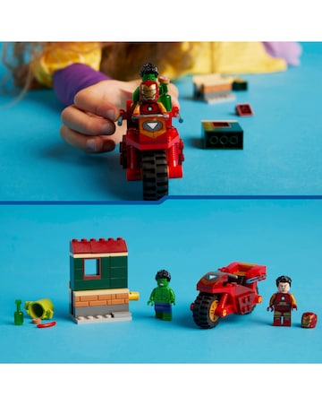 LEGO Marvel Iron Man with Bike and The Hulk Playset 76287