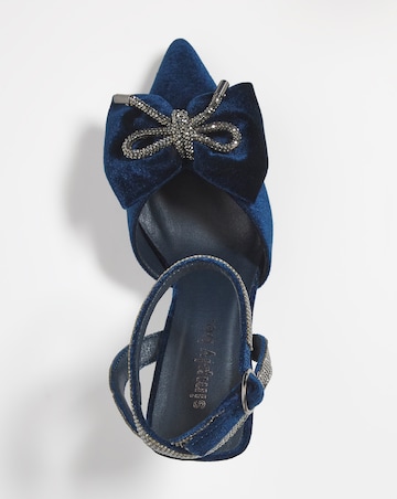 Lorca Velvet Bow Trim Heeled Shoes - Wide Fit (E)