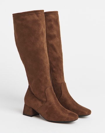 Claudia Block Heel Knee High Boots - Extra Wide Fit (EEE) & Standard/Curvy Calf