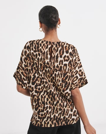 Woven Short Sleeve Boxy Top