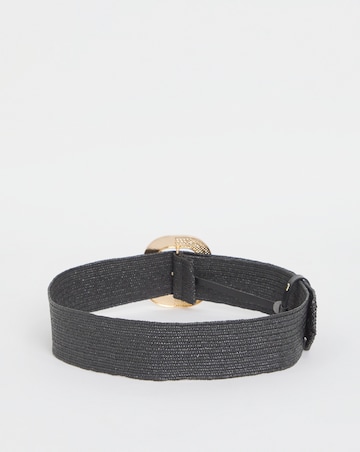 Black Raffia Stretch Belt