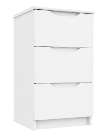 Sorrento High Gloss Assembled 3 Drawer Bedside Table