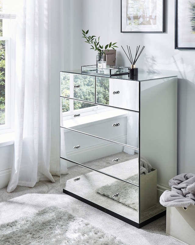 Broadway Mirrored Small Chest of Drawers
