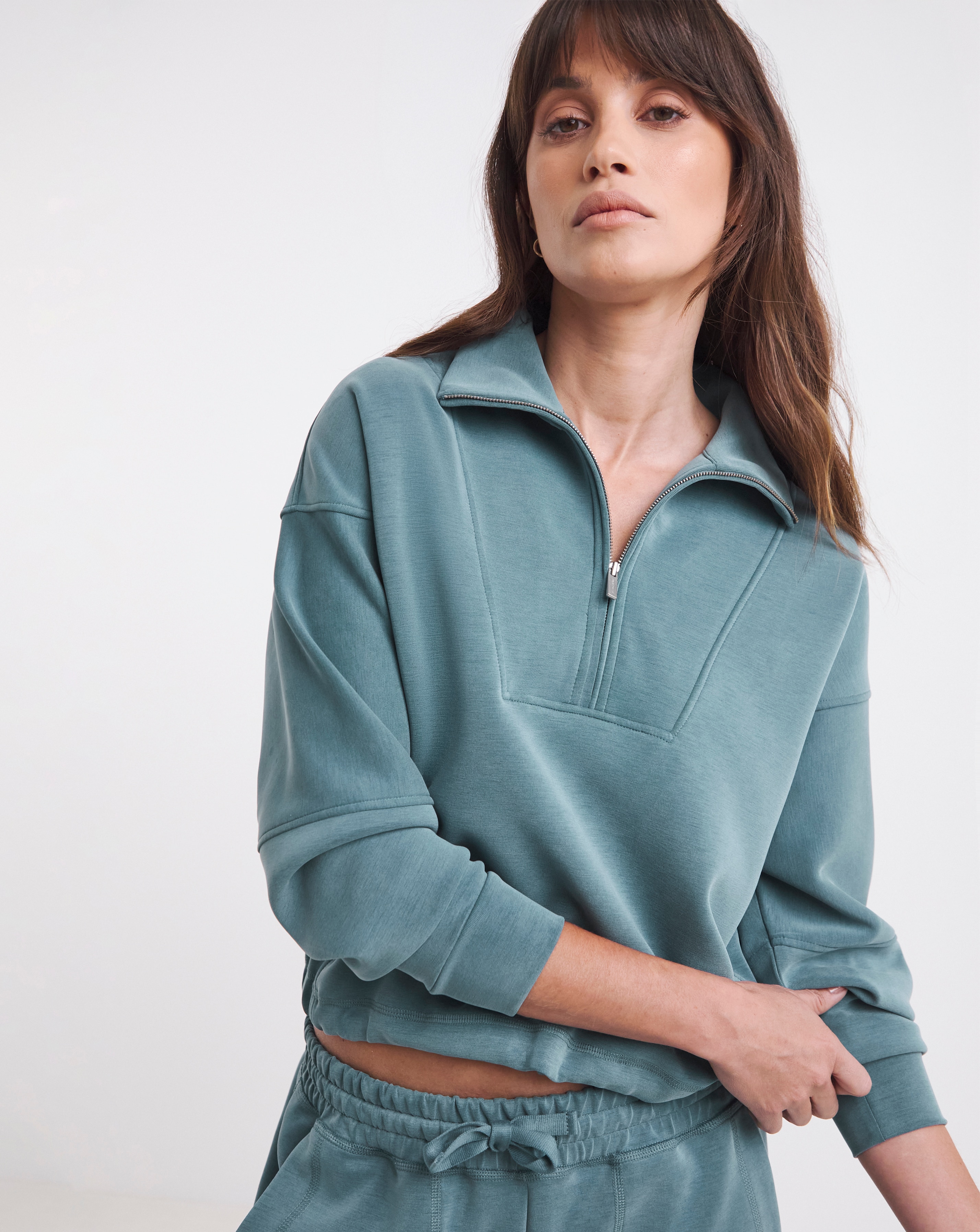 BTMK HALF ZIP SWEAT washed XS919 - S