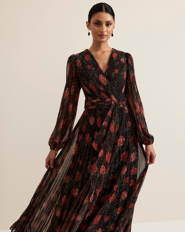 Phase Eight Kenzia Wrap Floral Shimmer Maxi Dress