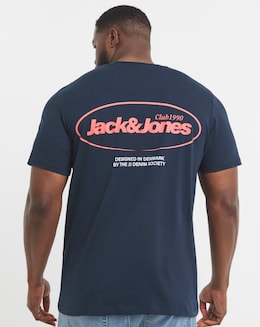 Jack &amp; Jones Bradley Back Graphic T-Shirt - Navy
