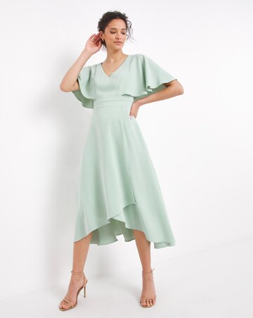 Joanna Hope Sage Angel Sleeve Midi Dress