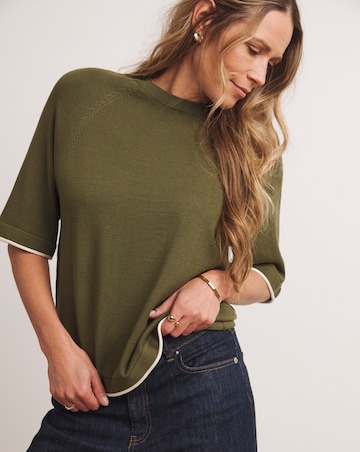 Anthology Contrast Trim Short Sleeve Jumper