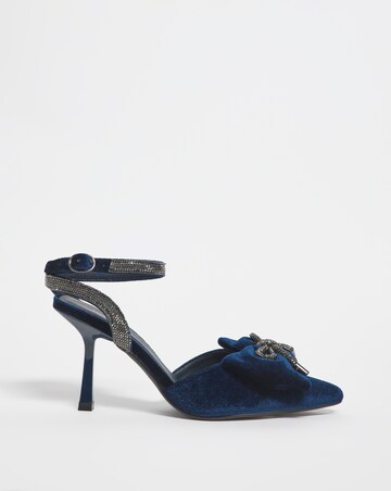 Lorca Velvet Bow Trim Heeled Shoes - Wide Fit (E)