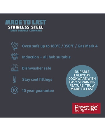 Prestige Made to Last 3 Piece Straining Saucepan Set