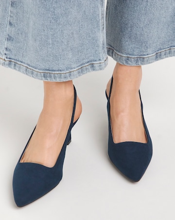 Marina Flexi Sole Kitten Heel Slingback - Wide Fit (E)