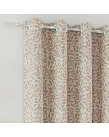 Sherwood Leaf Jacquard Lined Curtains - Natural
