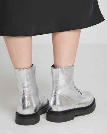 Heavenly Feet Justina Lace Up Chunky Boot Extra Wide EEE Fit