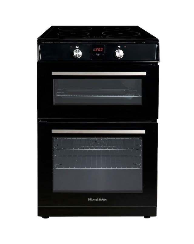 Russell Hobbs 60CM Double Electric Cooker With Induction Hob - Black