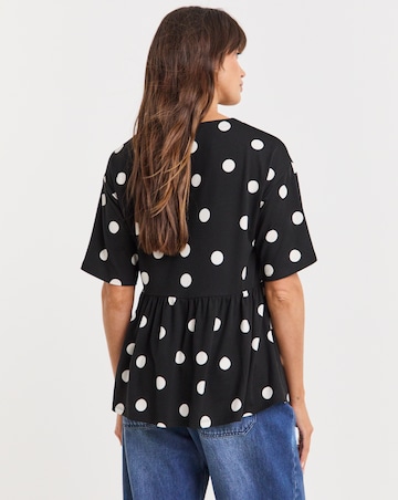 Spot Print Peplum T-Shirt