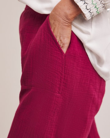 Julipa Cropped Pure Cotton Textured Trousers