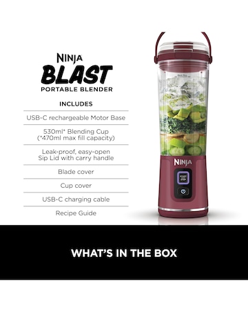 Ninja Blast Cordless Portable Blender Cranberry BC151UKCR