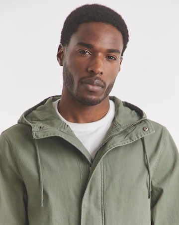 Green Washed Twill Parka