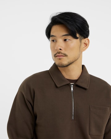 1/4 Zip Polo Neck Sweatshirt