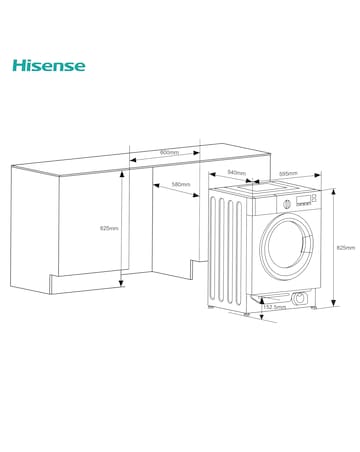 Hisense 3 Series WF3M841BWI Integrated 8kg Washing Machine 1400 rpm White