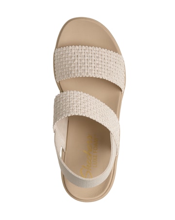 Skechers Cali Day Woven Stretch Foam Off White Sandals - Standard Fit (D)