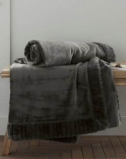 Catherine Lansfield Velvet Faux Fur Cosy Throw