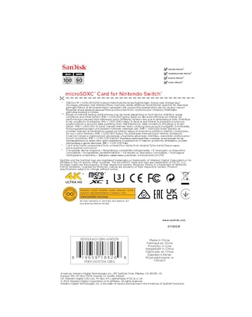 SanDisk 100MB/s microSDXC card for Nintendo Switch - 128GB