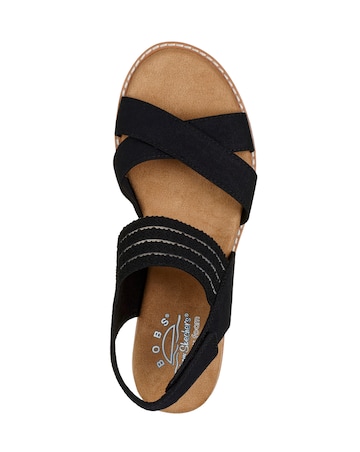 Skechers Black Bobs Desert Kiss Mesh Strap Sandals- Wide Fit (E)