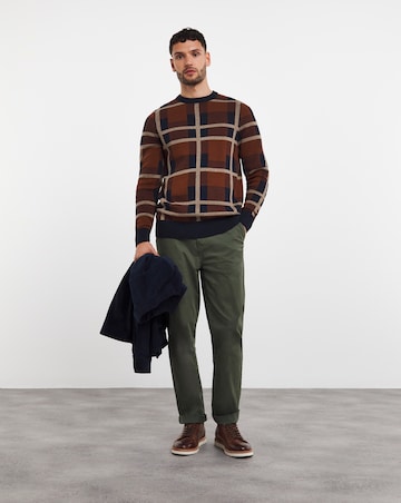 Patchwork Knitted Crew Neck Jumper