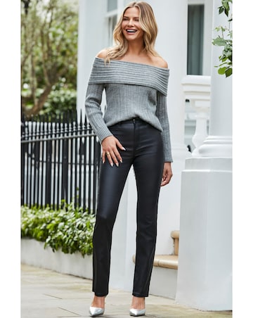 Sosandar Mixed Rib Bardot Neck