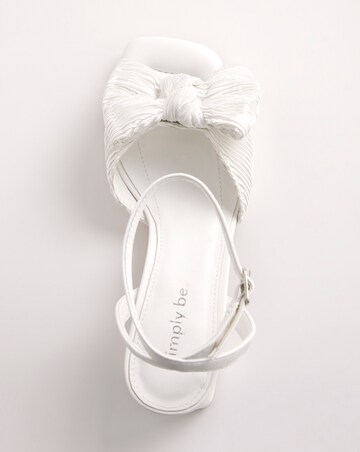 Isla Plisse Bow Low Heel Occasion Sandals Wide E Fit