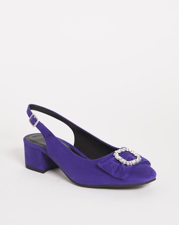 Joanna Hope Diamante Trim Slingback Shoe - Wide Fit (E)