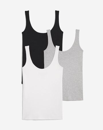 Black White & Grey 3 Pack Vests