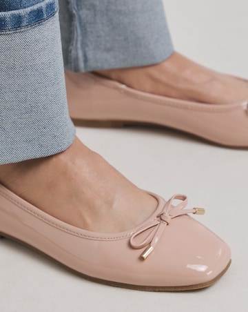 Evar Square Toe Ballerina Shoes - Extra Wide Fit (EEE)