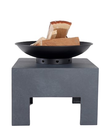 Charles Bentley Metal Fire Bowl With Square Stand